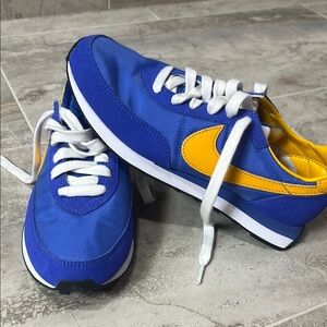 Nike Blue and University Gold Waffle Trainer Sneakers